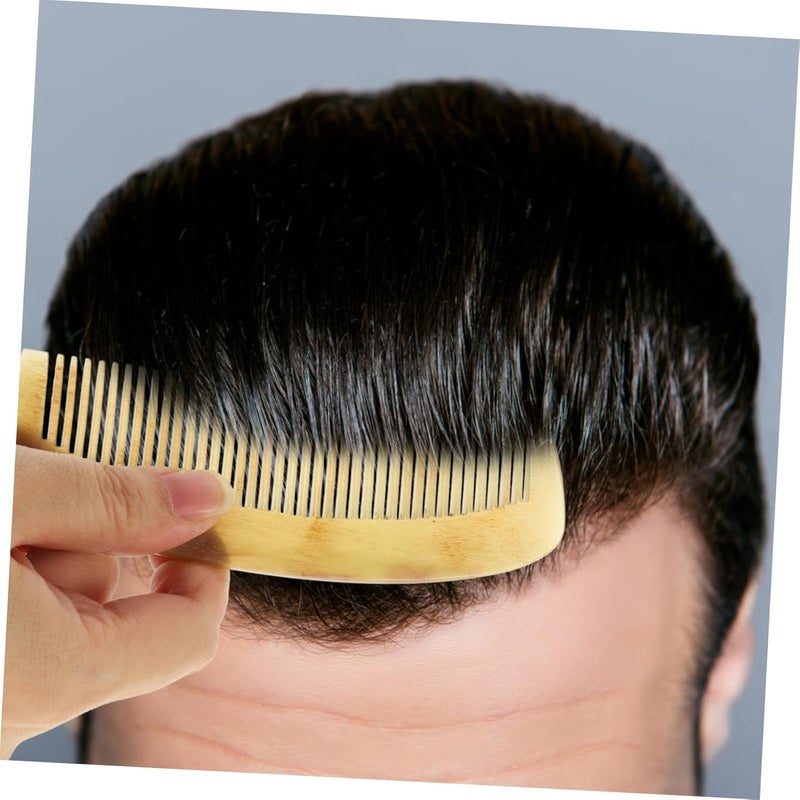 Natural Horn Comb 9cm Portable Anti Static Hair Smoothing Tool Prevents Hair Loss - Image 5